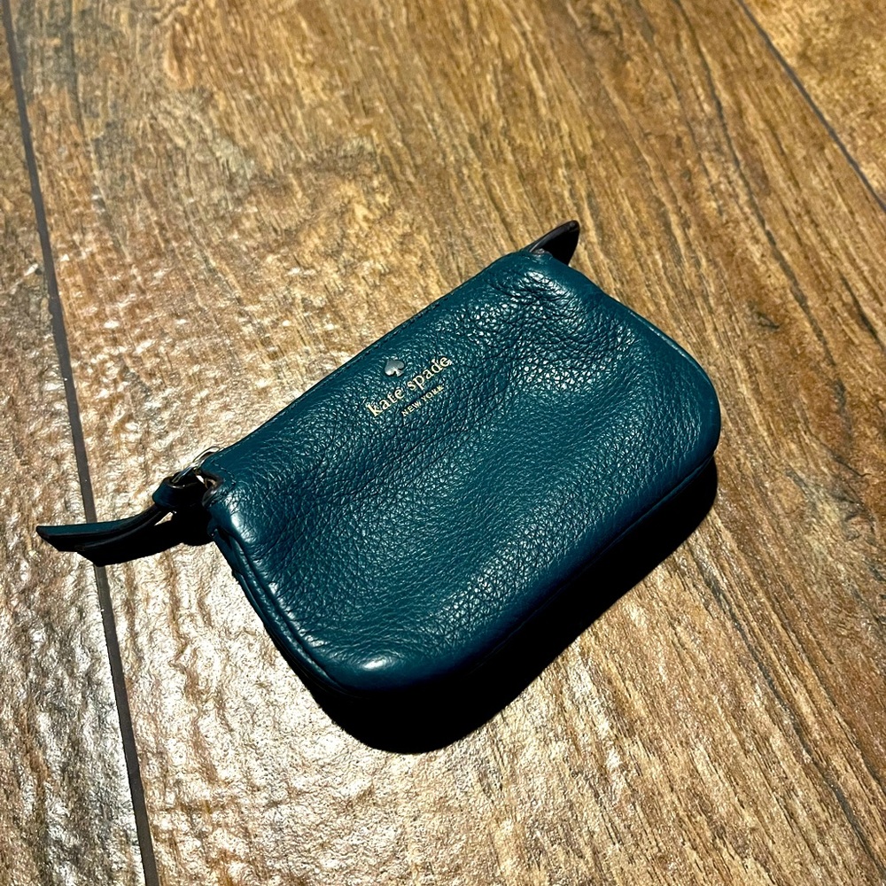 Kate Spade Jade Green Leather Zippered Coin Purse